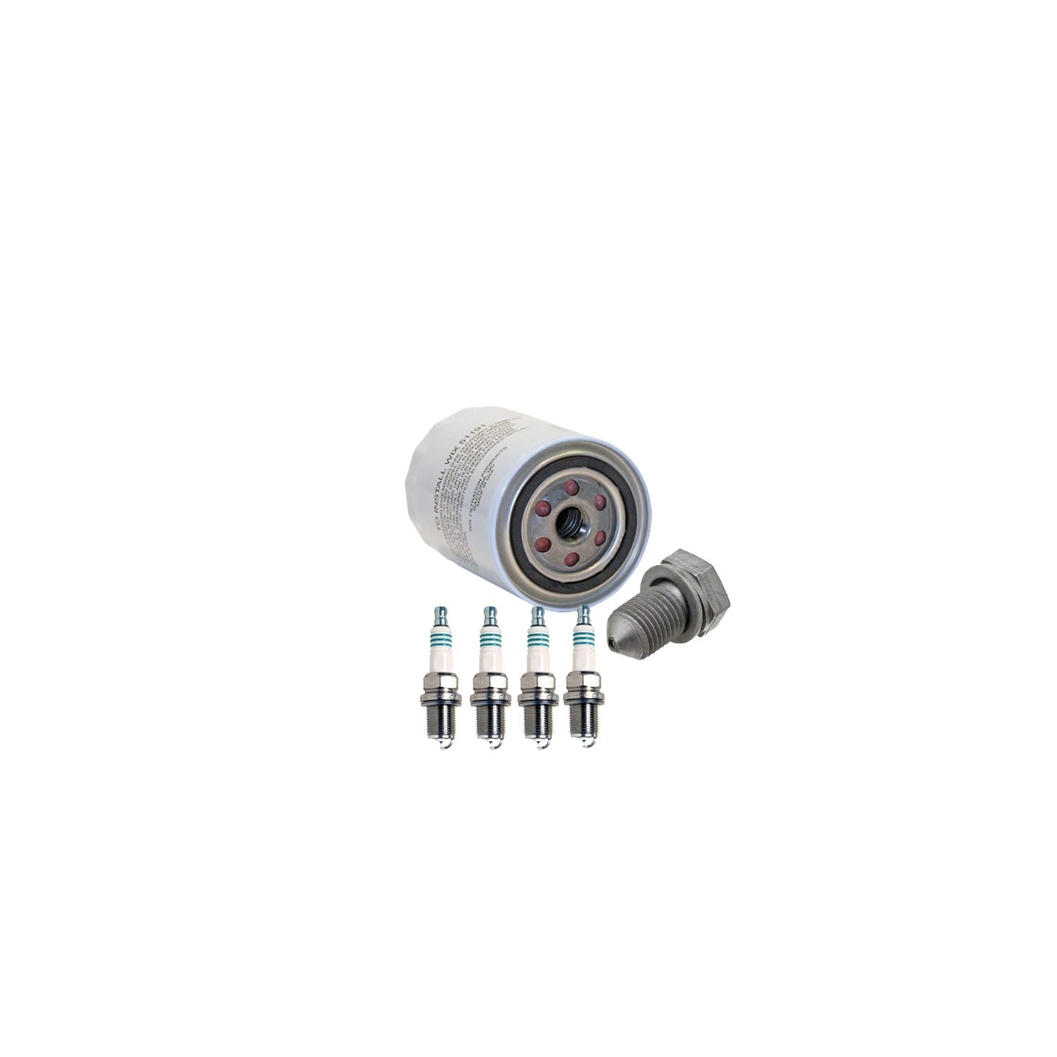 Wix Engine Oil Filter & Denso 4 Iridium Spark Plugs Kit for Audi A4 (1996–2001)