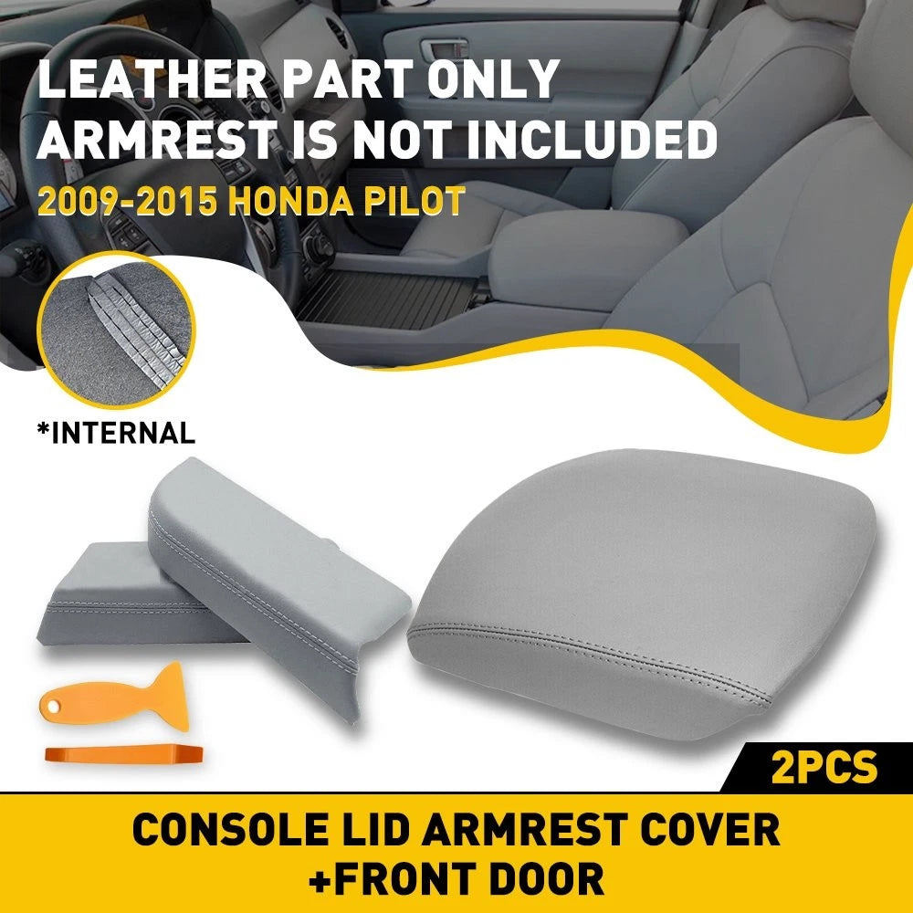 Center Console Lid & Door Armrest Cover for Honda Pilot (2009–2015)