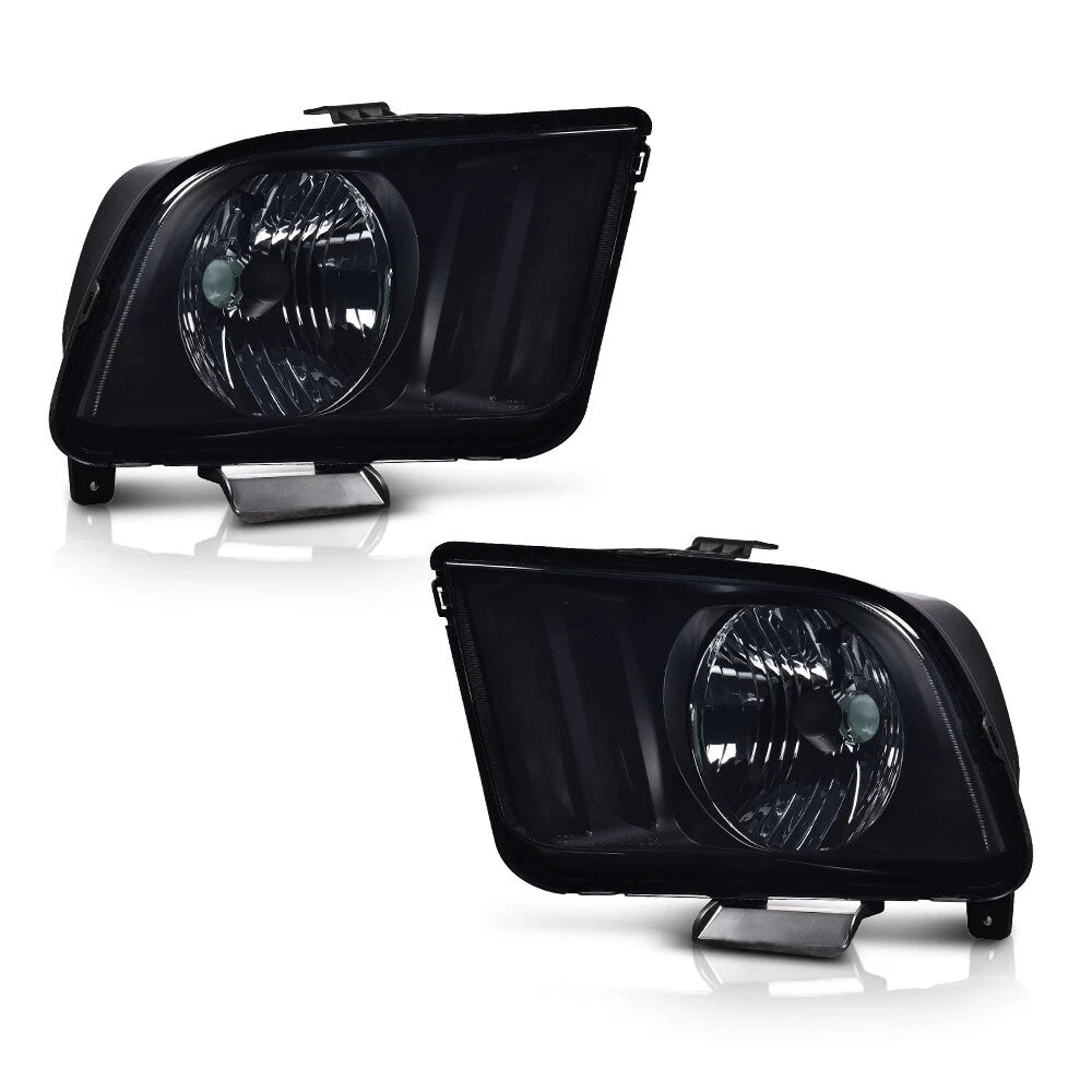 Headlights for Ford Mustang (2005–2009) Black Housing Smoke Lens