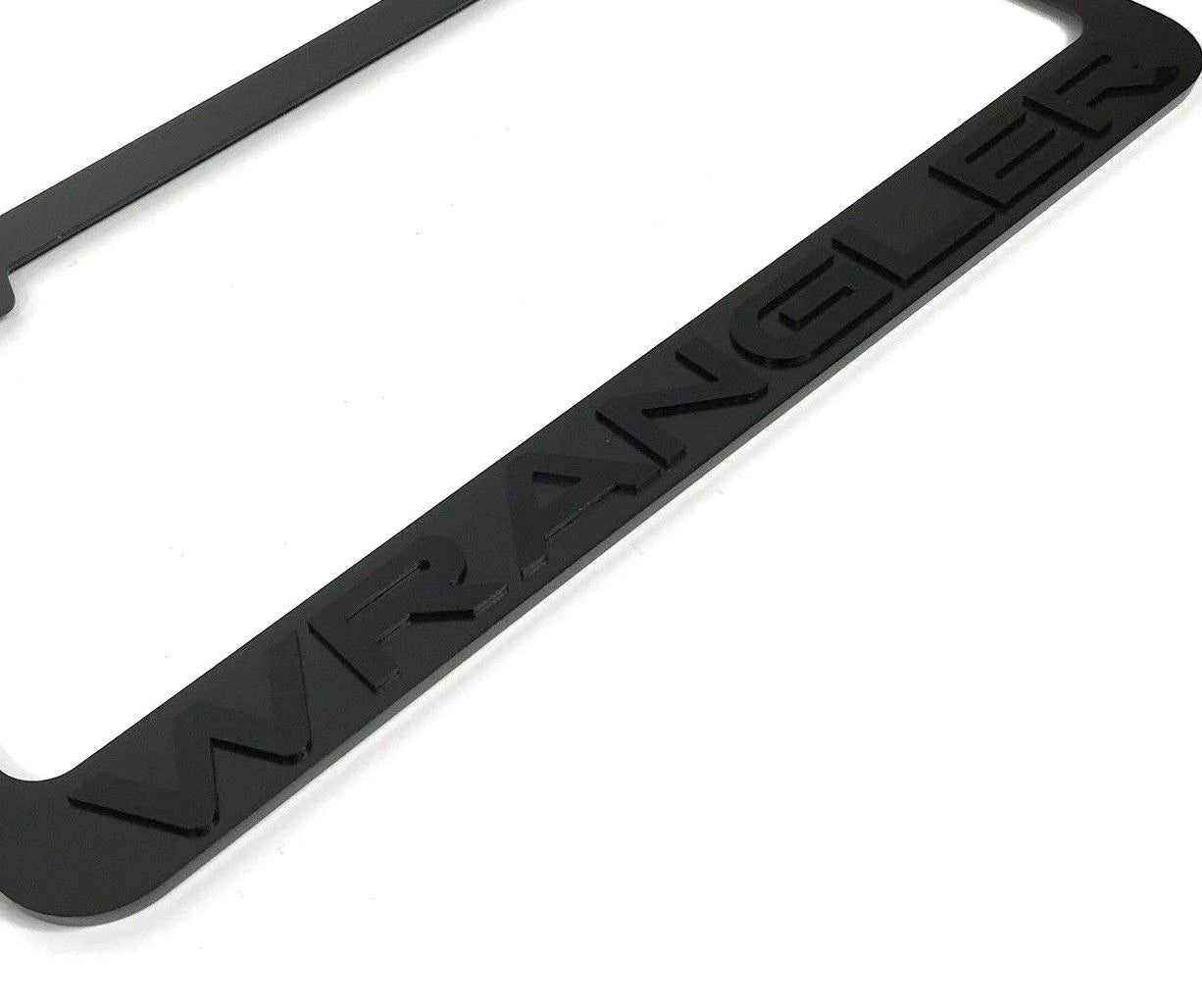 License Plate Frame Front for Jeep Wrangler (Black Matte Letters / Emblem) (2018–2024)