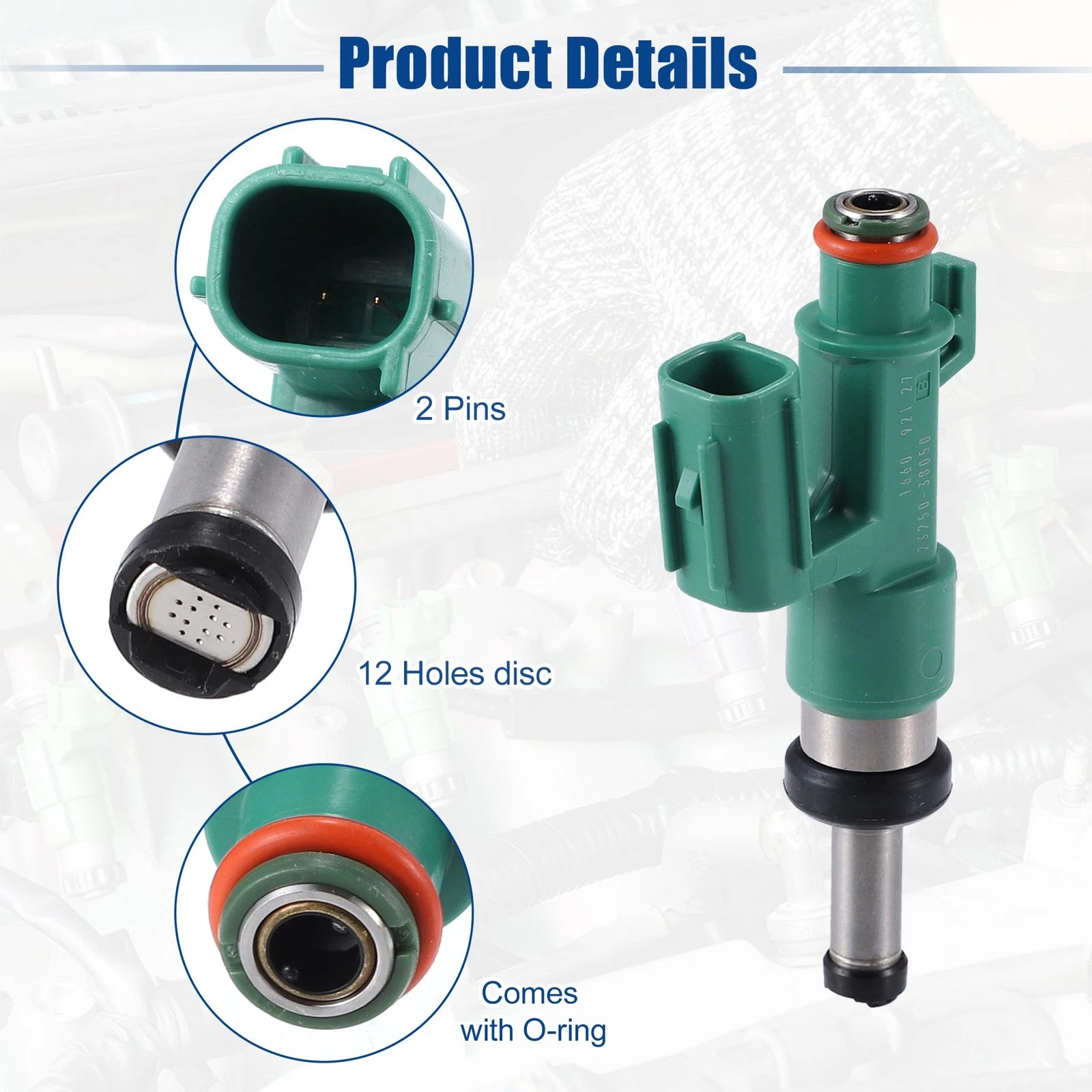 Set of 4 Fuel Injector Nozzles for Lexus GS460 (2009–2011) 23250-38050