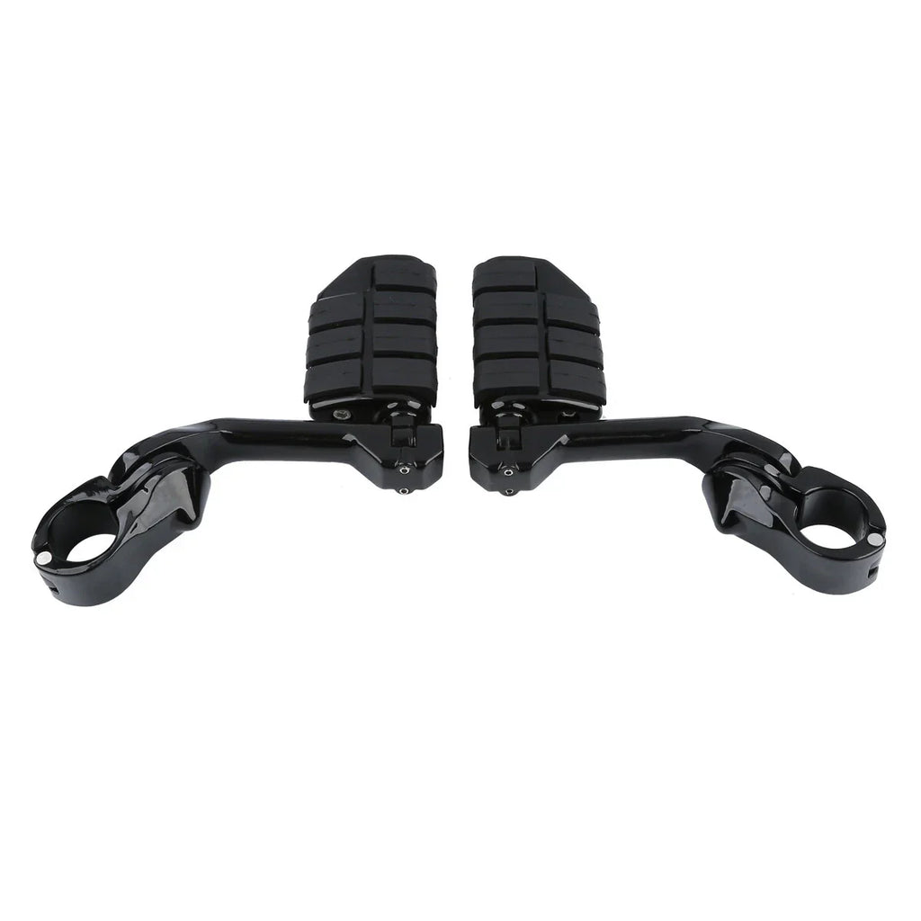 1-1/4" Engine Guards Long Angled Foot Pegs Rest Mount for Harley Touring