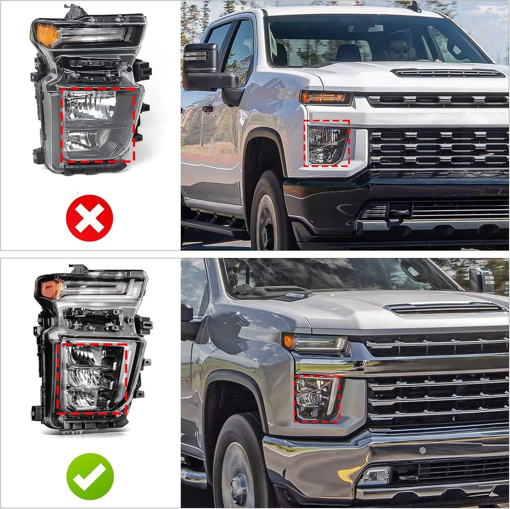 LED Headlight for Chevy Silverado 2500HD 3500HD (2020–2023)