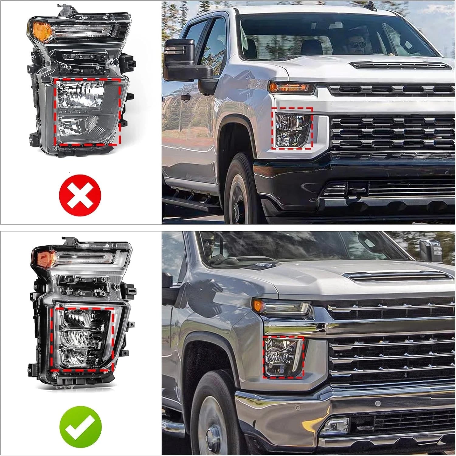 LED Headlight for Chevy Silverado 2500HD 3500HD (2020–2023)