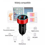 Dual USB Car Charger for Universal Vehicles (12V-24V) with LED Display