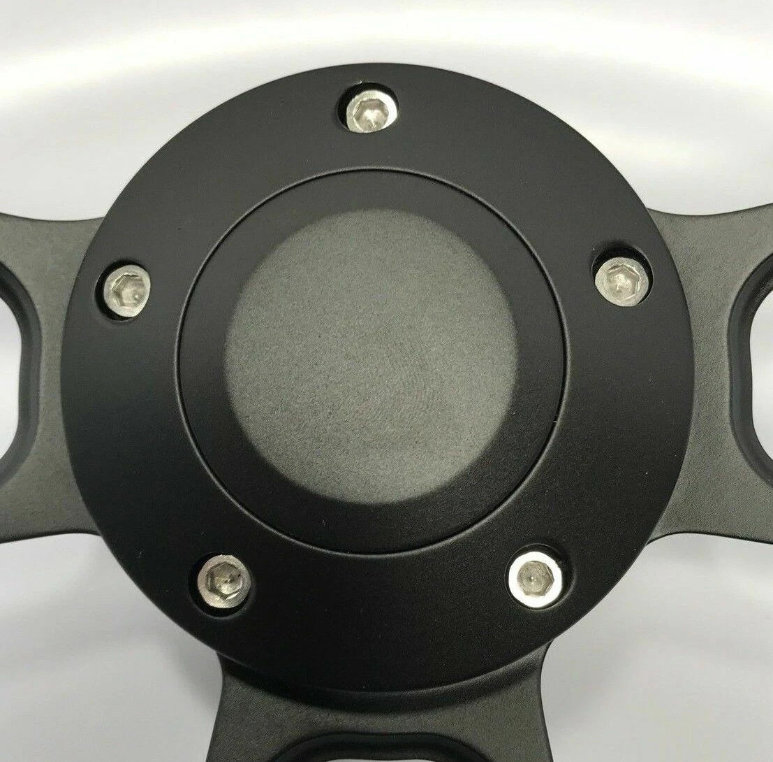 Billet Steering Wheel 14 Inch Black Wrap for Universal Fit Vehicles (—)