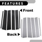 6pcs Window Trim Cover for Nissan Titan (2004–2015) Black Carbon Fiber