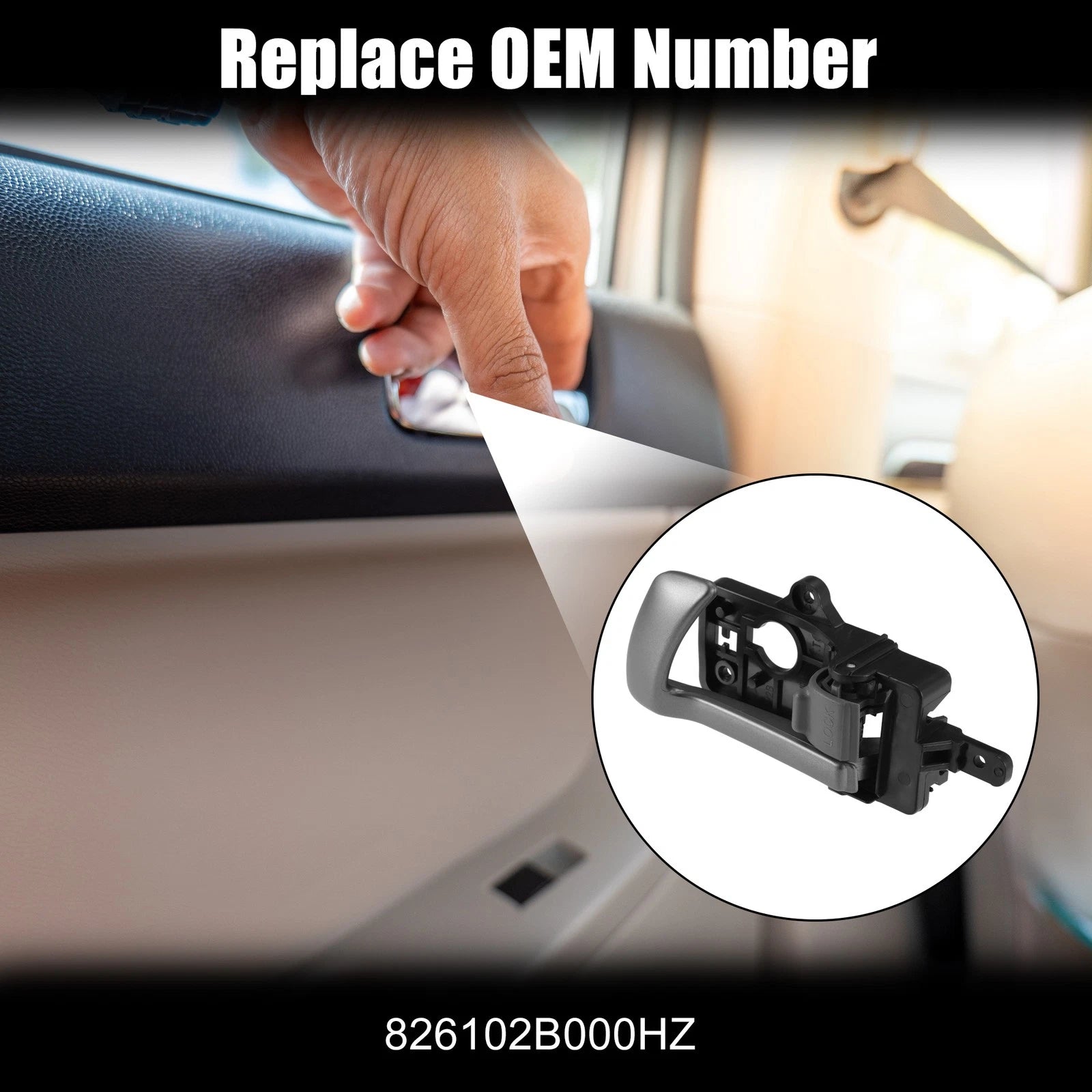 Front Rear Left Interior Door Handle for Hyundai Santa Fe (2007–2012) No. 826102B000HZ
