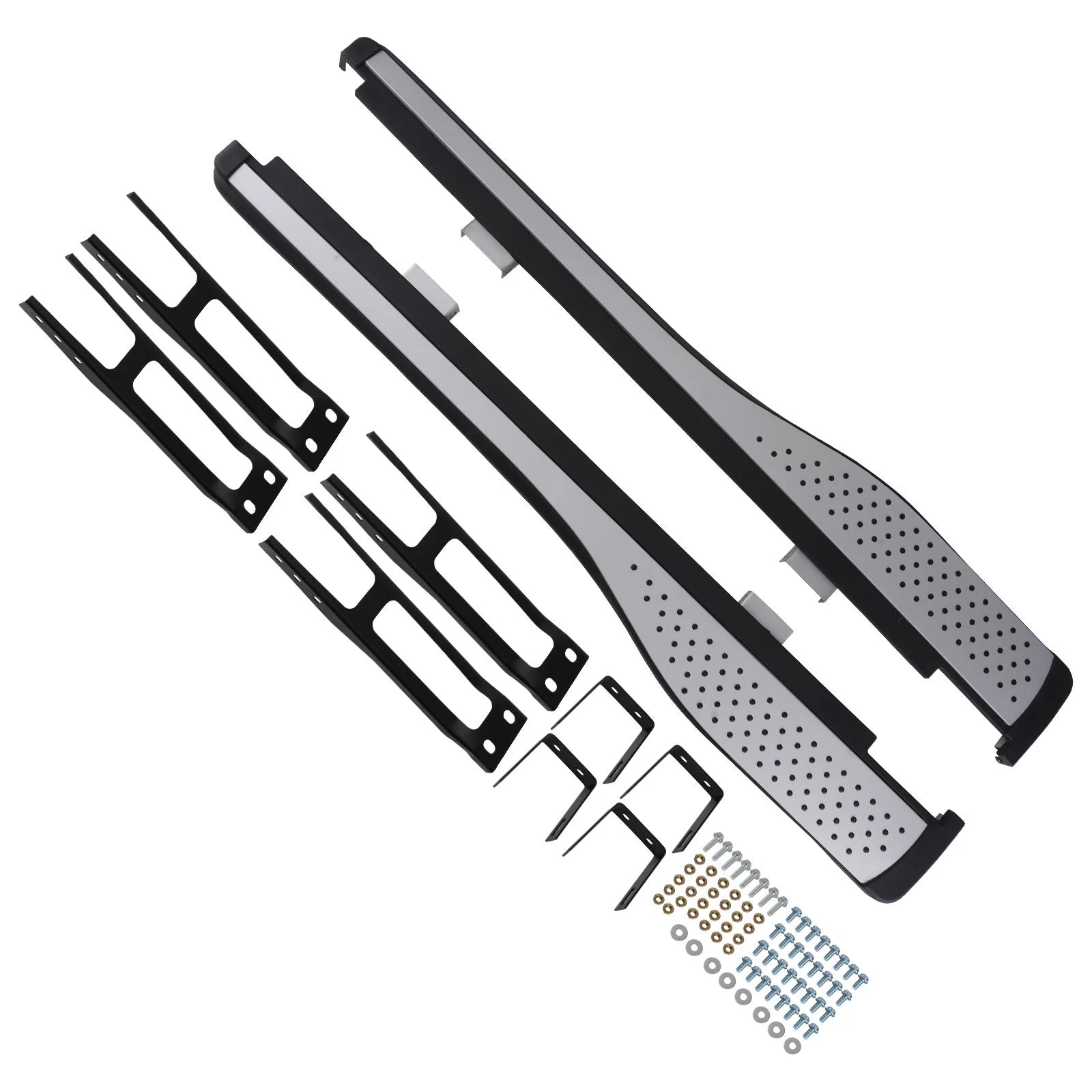Set of 2 Side Steps for Honda CR-V (2012–2016) Aluminum Black Silver Anti-Slip