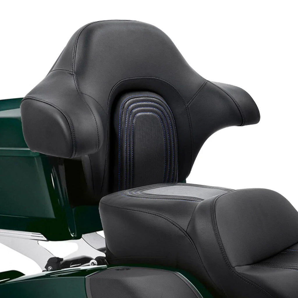 Black Passenger Backrest Pad for Harley Touring Street Road Glide (14-24)