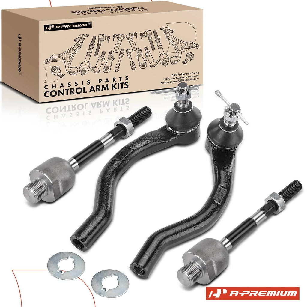 Set of 4 Front Inner & Outer Tie Rod Ends for Honda Civic (2012–2015)