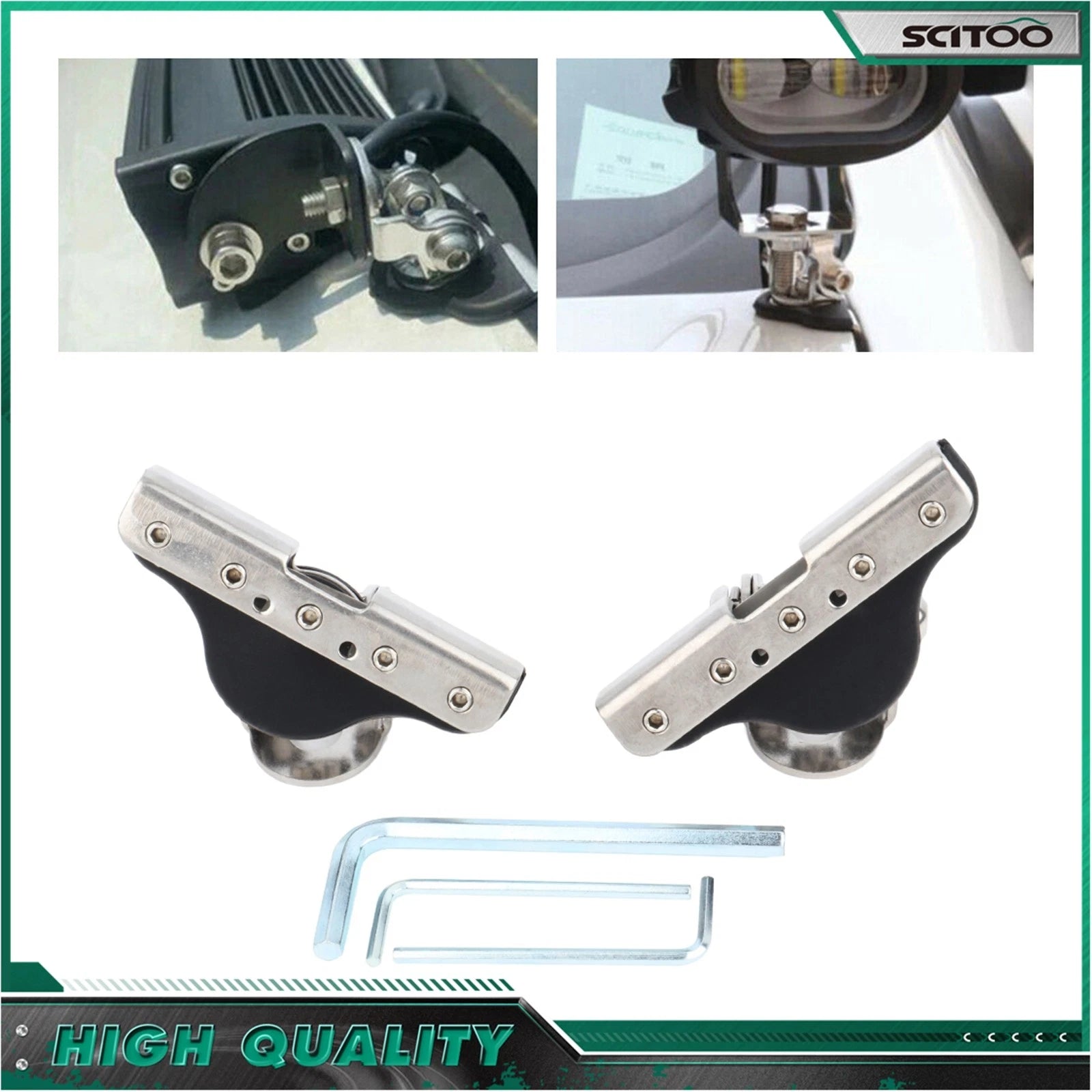2X A Pillar Hood LED Work Light Bar Mounting Bracket Clamp Holder for