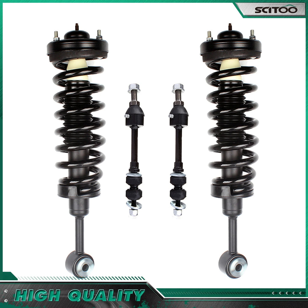 Set of 2 Front Struts w/ Spring Sway Bar Link for Ford F-150 Lincoln Mark LT (2005–2008)