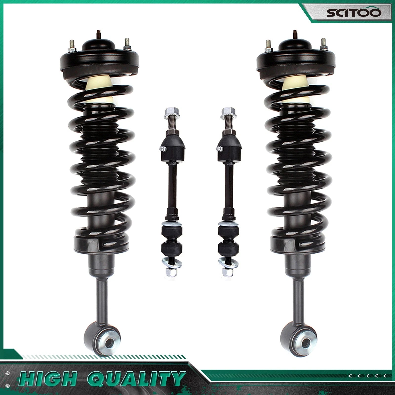 Set of 2 Front Struts w/ Spring Sway Bar Link for Ford F-150 Lincoln Mark LT (2005–2008)