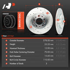 Rear Side Drilled Brake Rotor for Jeep Cherokee (2014-2022)