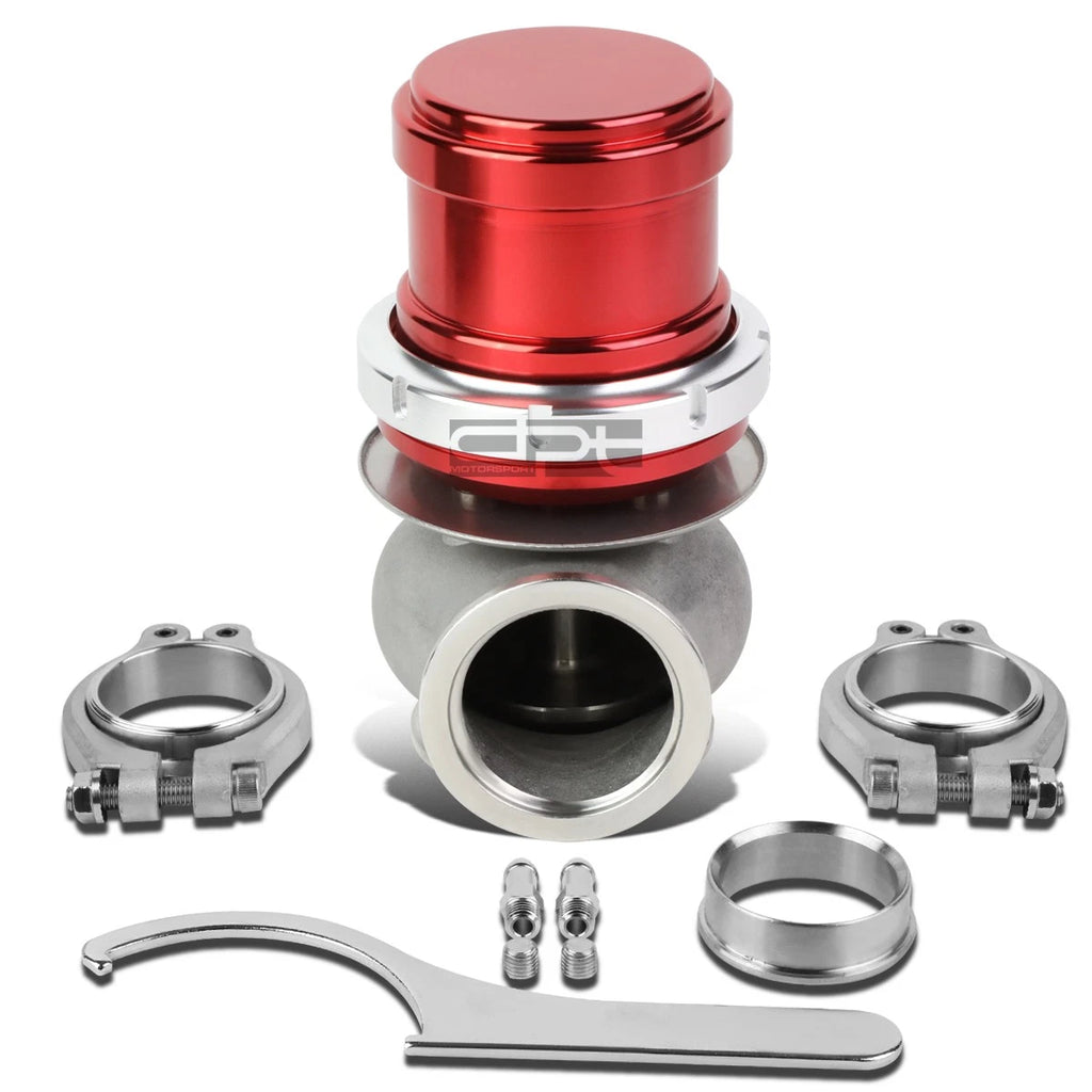 Universal 40mm Turbo V-Band Wastegate Bypass Exhaust + Spring Red