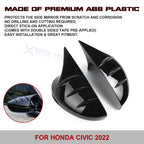 2Pcs Glossy Black Rearview Mirror Covers for Honda Civic 11th (2019-2021)