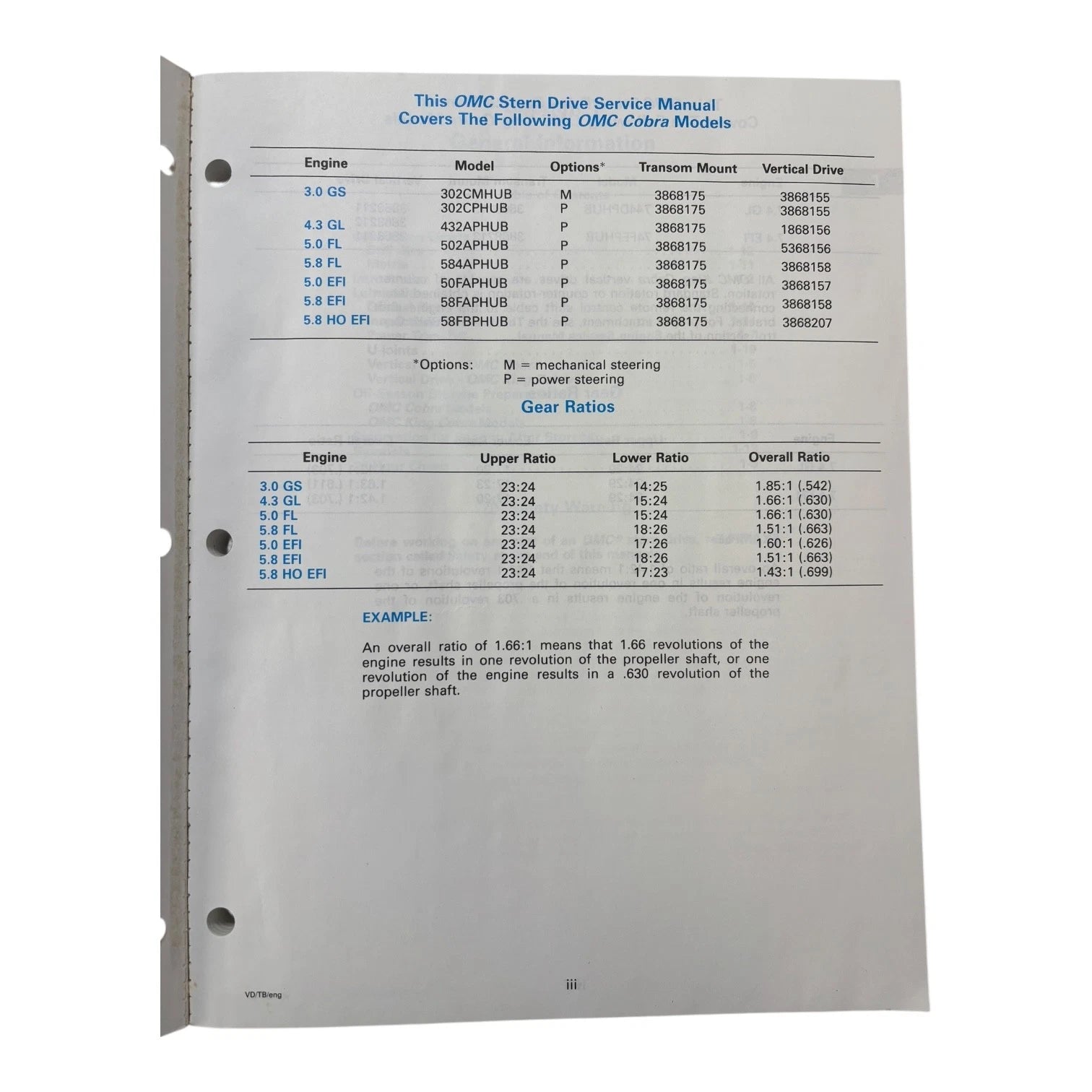 OMC Cobra Stern Drives Service Manual for Cobra (1990–1998) 503167