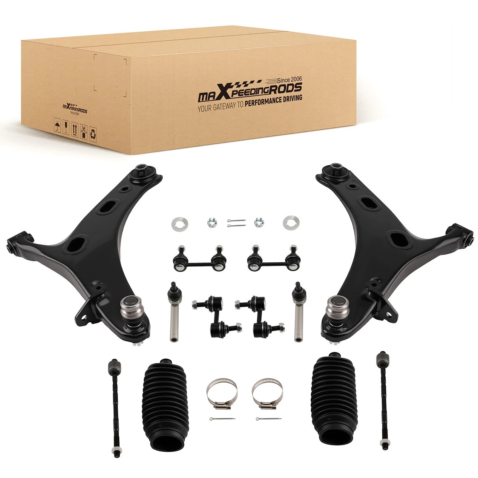 14pcs Front Lower Control Arms Sway Bar Tie Rod for Subaru Legacy Outback (2005–2009)