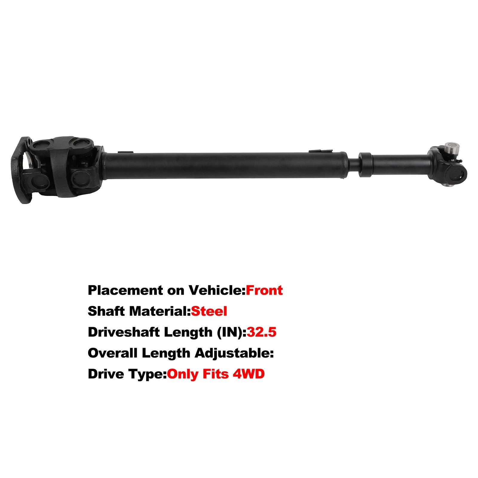 Front Driveshaft Prop Shaft Assembly for Chevrolet Blazer (1987–1991) 4WD