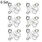 Set of 6 Carburetor Rebuild Kits for B&S 492495, 493762, 498260