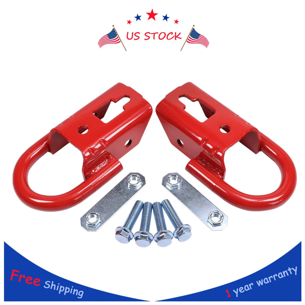 2X Front Towing Hooks for Ford F-150 (2015–2019) Red