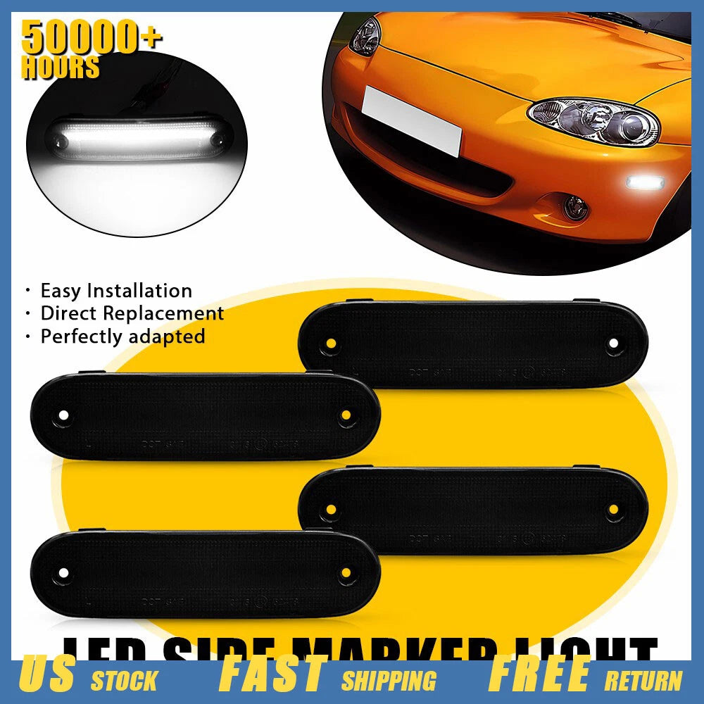 Set of 4 Smoked Lens Side Marker Signal Turn Lights for Mazda Miata MX-5 (1990–2005)
