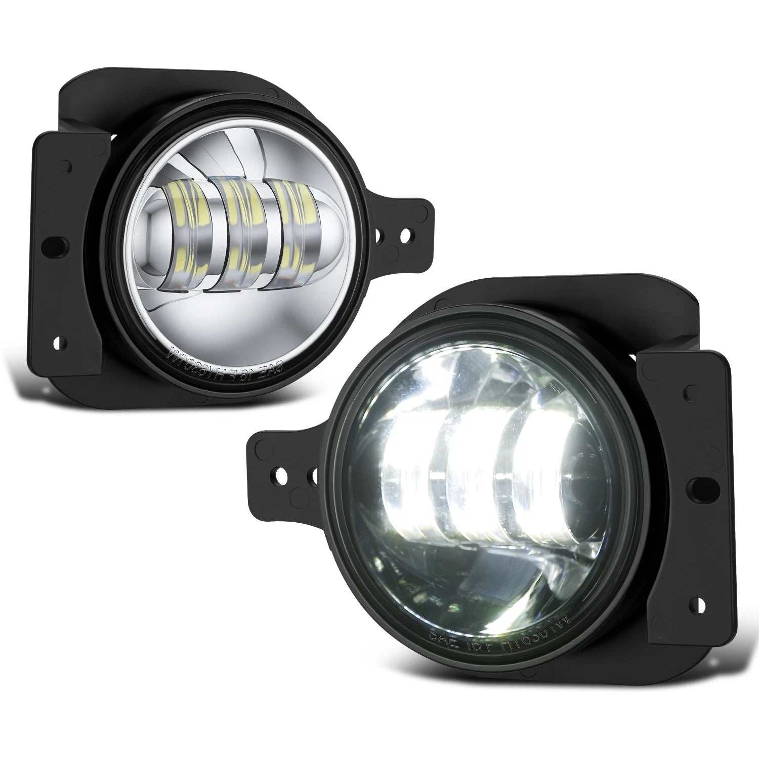 Chrome LED Projector Fog Lights for Jeep Wrangler JL Gladiator (2018–2026)