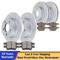 Set of 2 Drilled Rotors and Brake Pads for Ford Focus (2012–2018)
