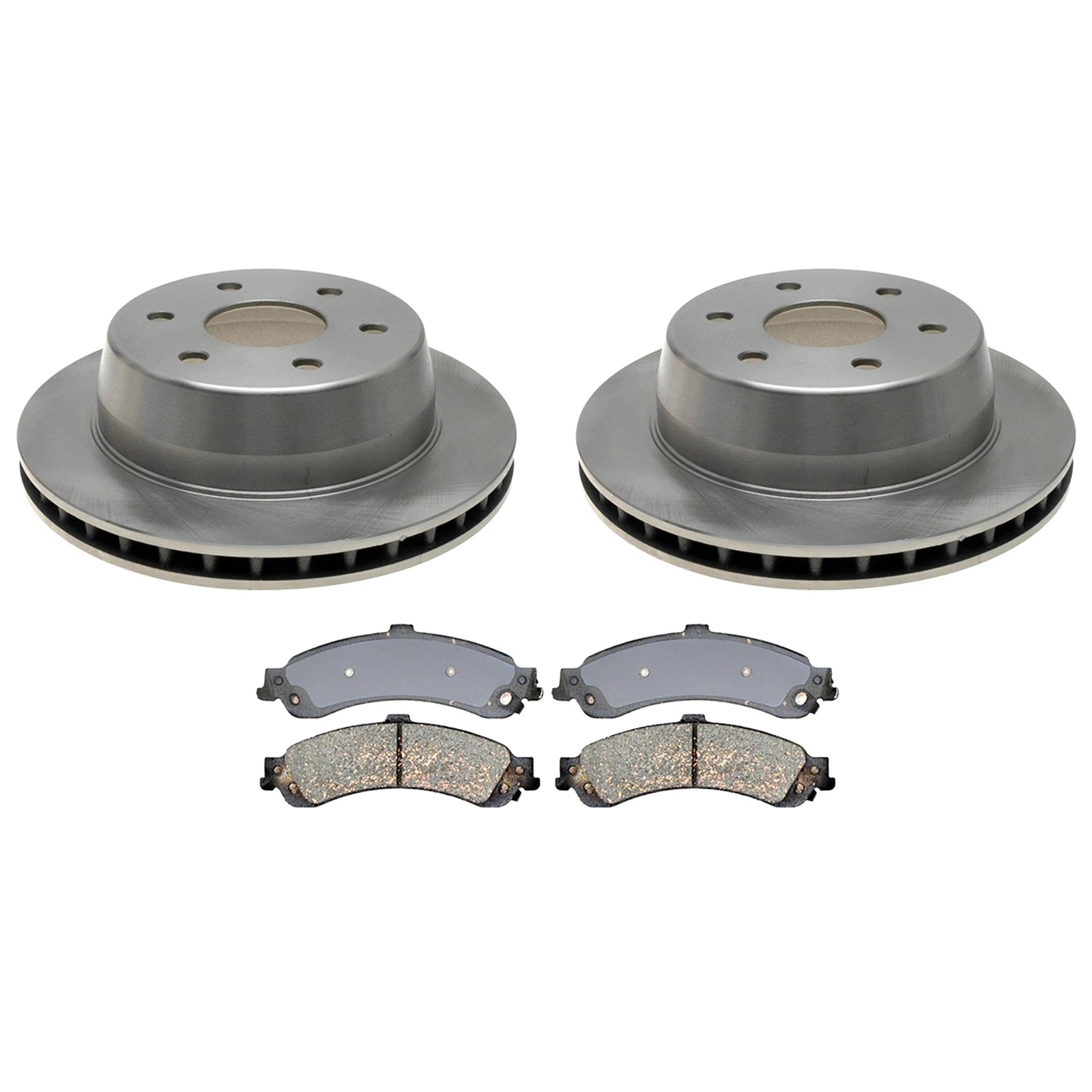 ACDelco Silver Rear Brake Kit 330mm Disc Rotors Pads for Escalade Silverado Yukon (2007–2014)