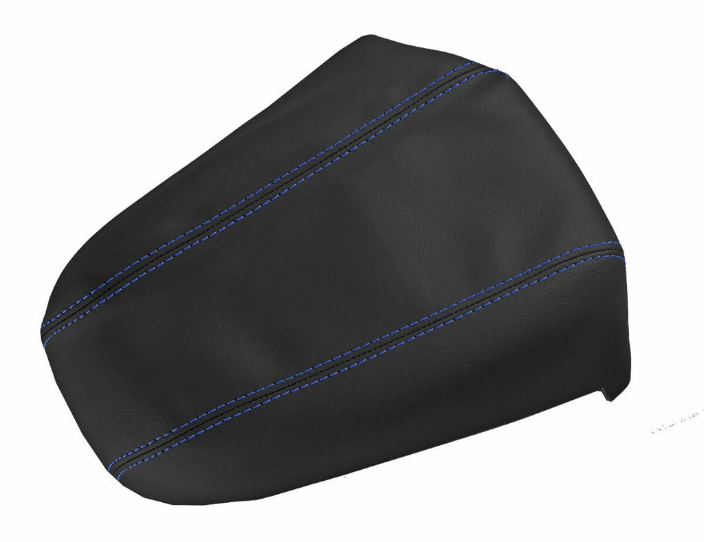 Leather Console Lid Armrest Cover for Kia Sportage (2011–2016) Blue Stitch