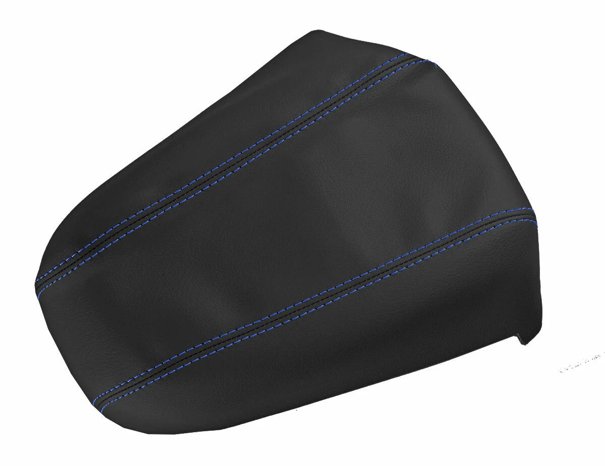 Leather Console Lid Armrest Cover for Kia Sportage (2011–2016) Blue Stitch