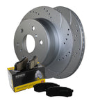 Rear Brake Kit with Drilled Rotors & Ceramic Pads for Cadillac Chevy GMC