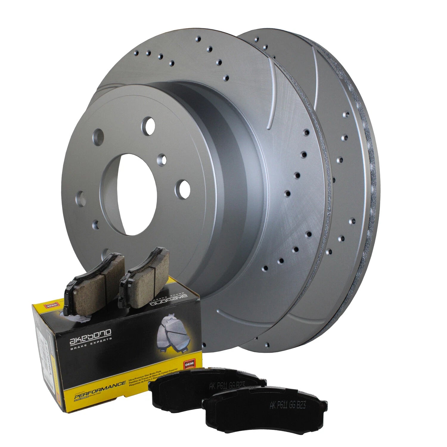 Rear Brake Kit with Drilled Rotors & Ceramic Pads for Cadillac Chevy GMC