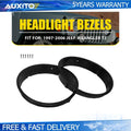 Set of 2 Headlight Bezel Lamp Covers for Jeep Wrangler TJ (1997–2006)