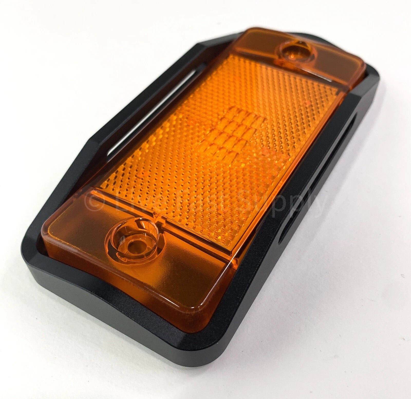 Front Amber LED Side Markers with Black Aluminum Raised Bezels for Bronco (1970–1977)