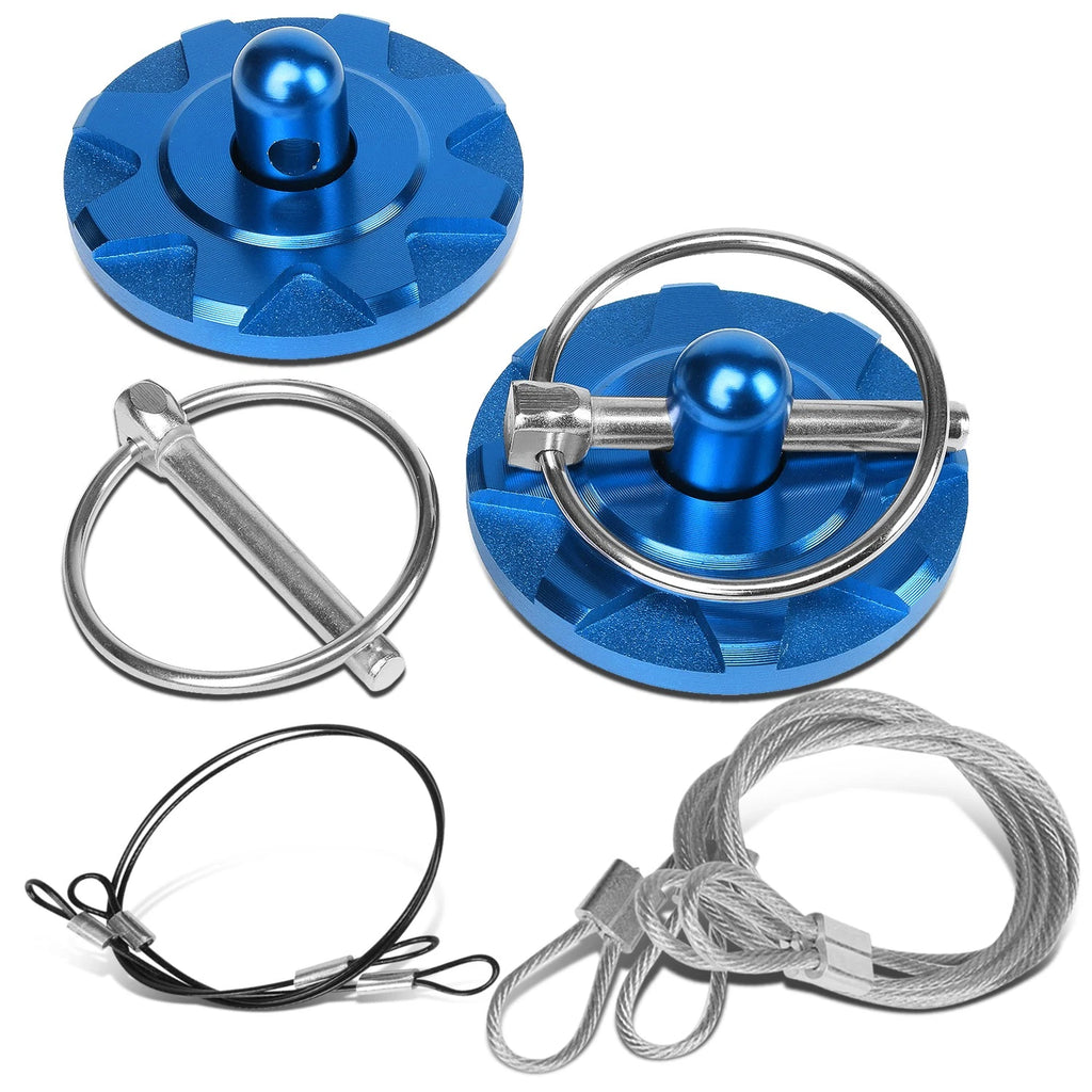 Hood Locking Latch Pin Kit for Universal Fit (Blue Aluminum)