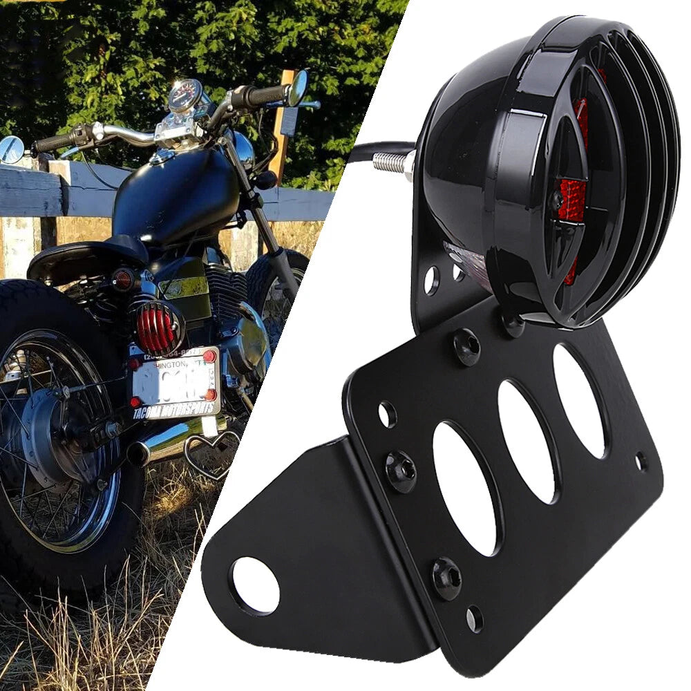 Side Mount License Plate Bracket with Brake Tail Light for Harley