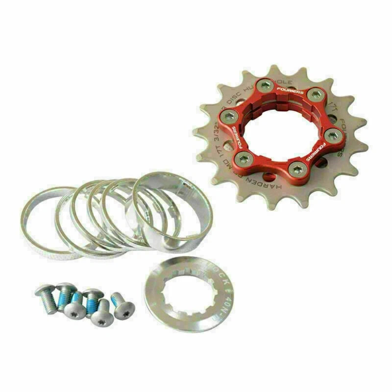 Single Speed Cog Set (16T, 17T, 18T, 23T) for Bike Hub Disc + Spacers