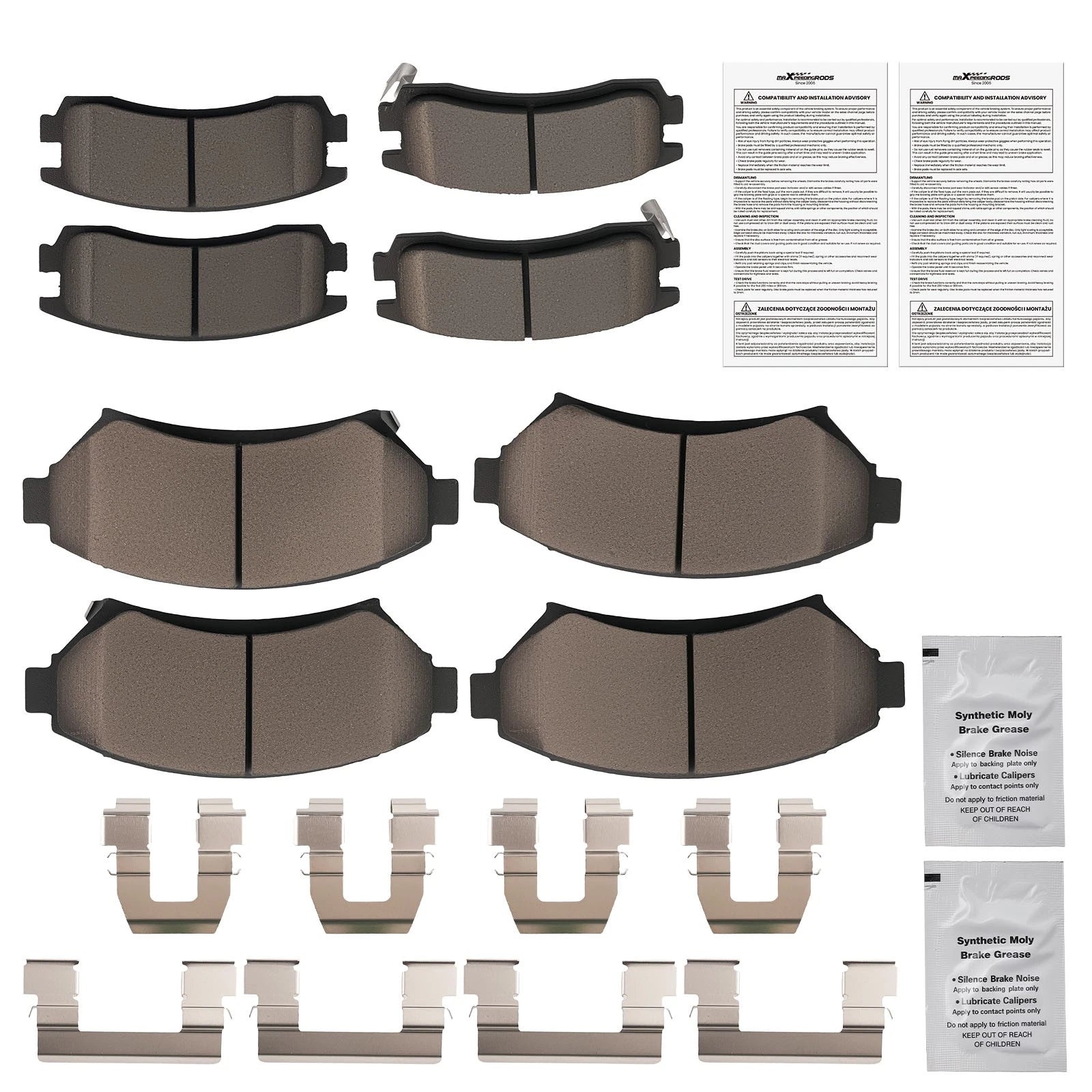 Front & Rear Ceramic Brake Pads for Oldsmobile Aurora (1997–2003), Intrigue (1998–2002)