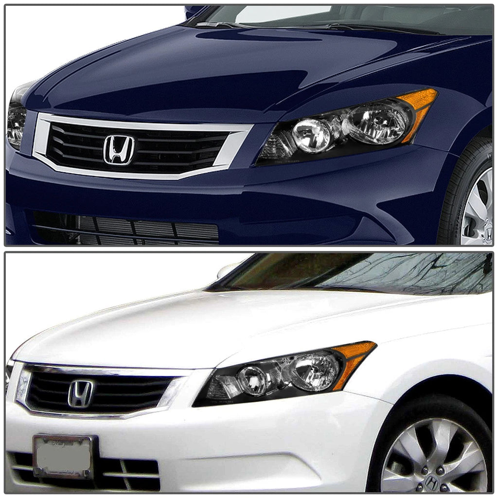 Pair of Black Housing Amber Corner Headlights for Honda Accord (2008–2012)