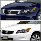Pair of Black Housing Amber Corner Headlights for Honda Accord (2008–2012)
