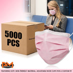 3-Ply Disposable Face Mask Protective Cover - Case of 100 Boxes (5000 Pcs)