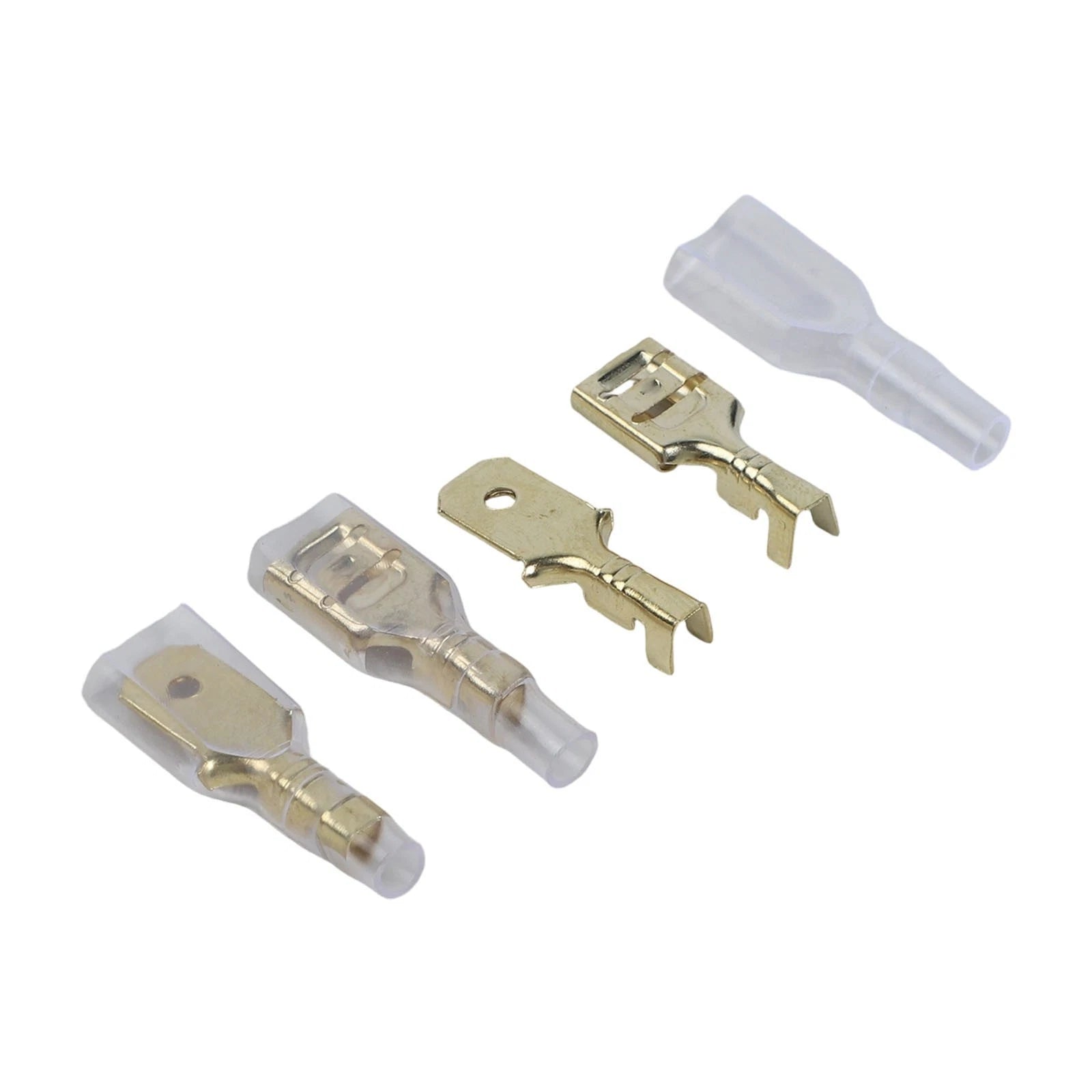 200pcs Gold Plated Spring Spade Terminals for Automotive Wiring