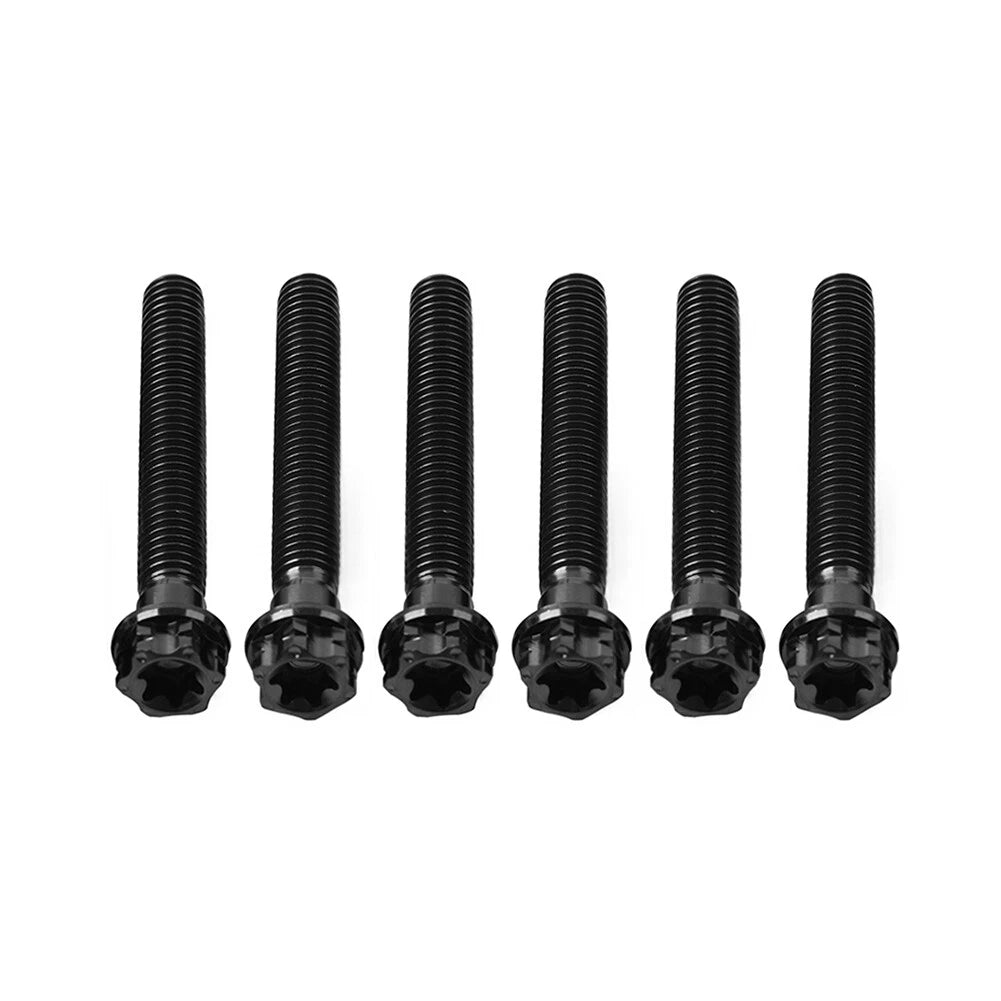 6pcs M6x55mm Titanium Torx Head Flange Screws for Motorcycle Bike