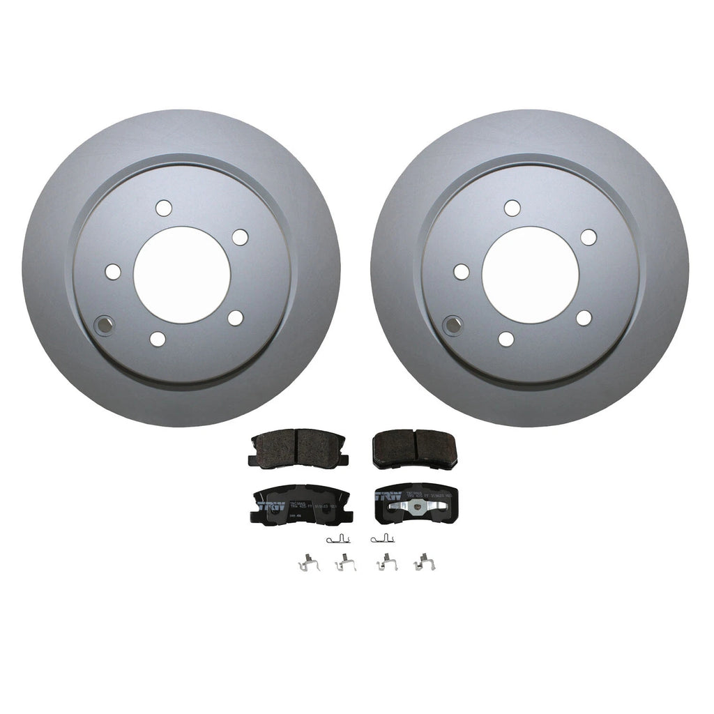 Rear Brake Kit 302mm Rotors TRW Ceramic Pads for Chrysler Dodge Jeep Mitsubishi