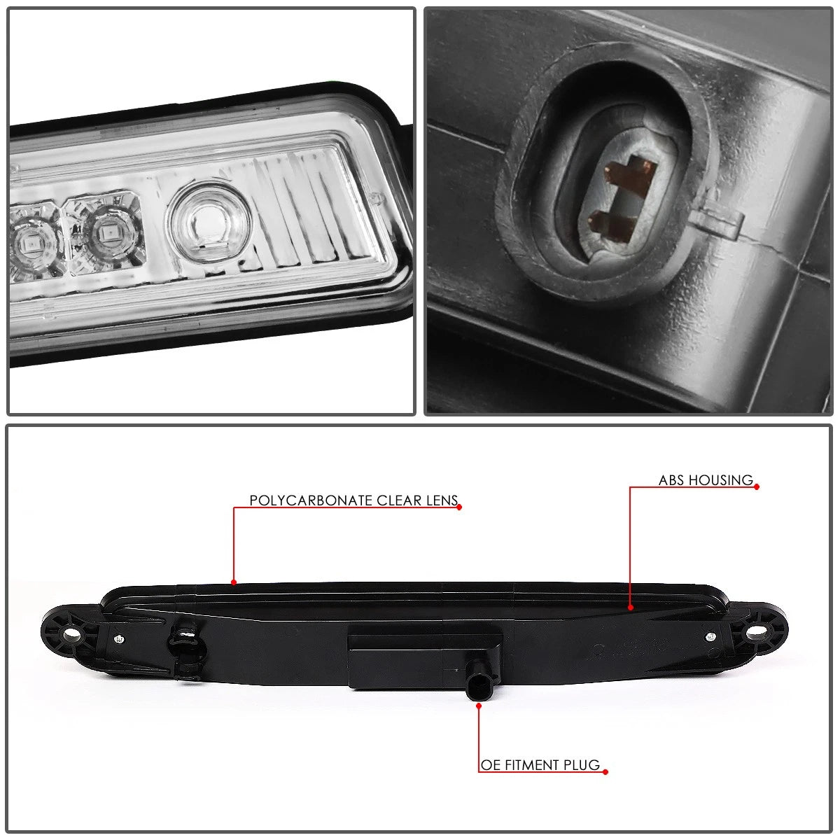 LED 3rd Tail Brake Light Lamp Chrome for Armada QX56 (2004–2015)