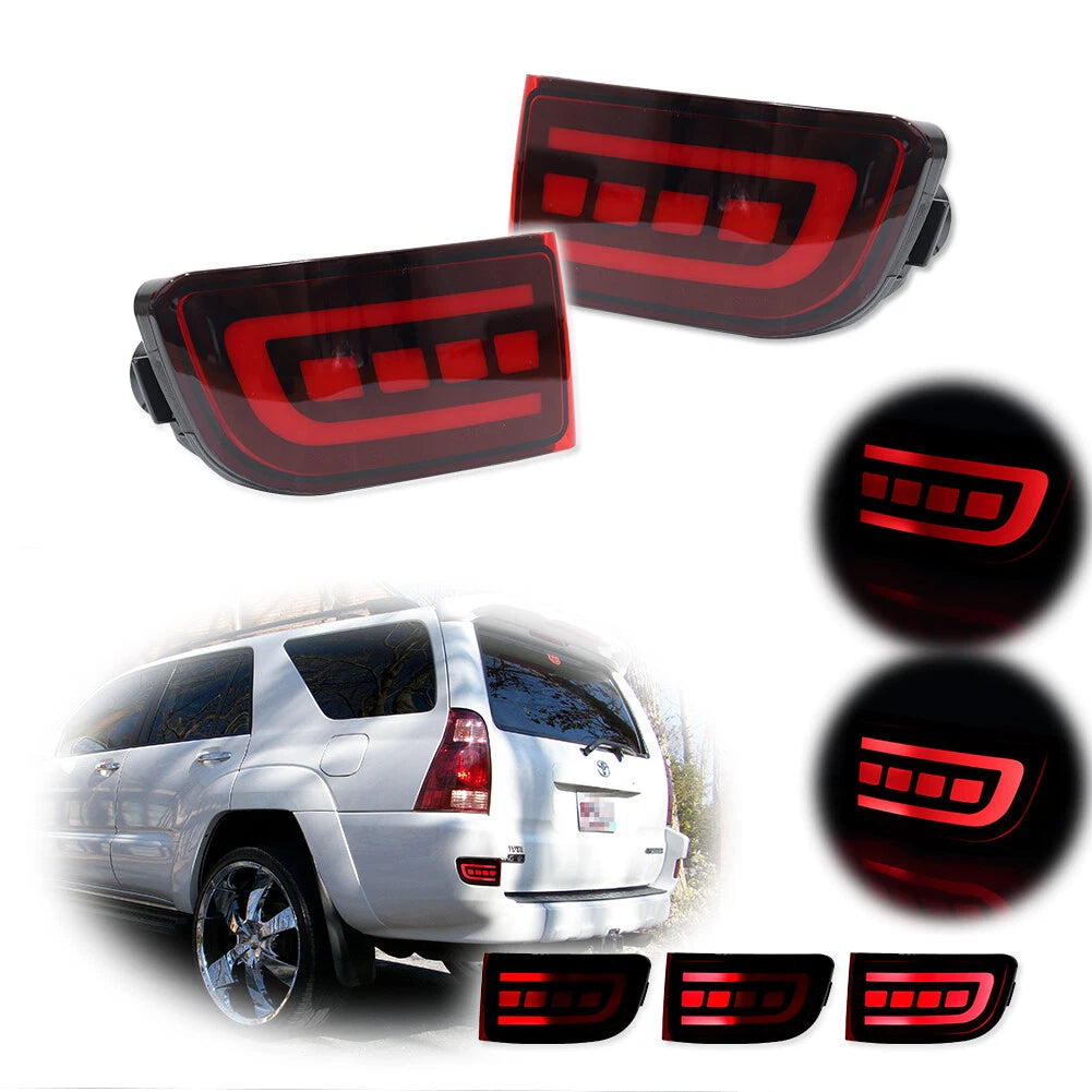 Set of 2 LED Rear Bumper Reflector Brake Lights for Toyota 4Runner (2003–2005)