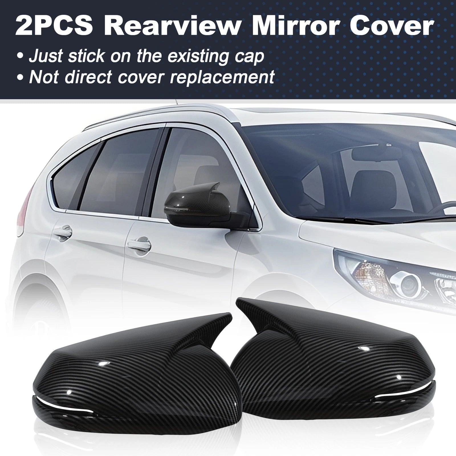 2PCS Rear View Mirror Cover for Honda CR-V (2017–2022) - Ox Horn