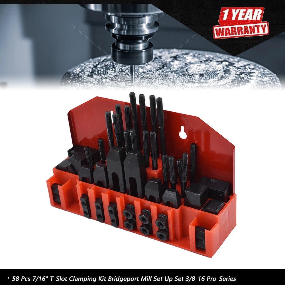 58 Pcs T-Slot Clamping Kit for Bridgeport Mill (Year Range Not Specified)